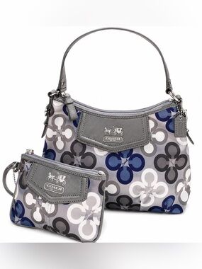 Coach 44438 Clover Sateen Multi Color Madison Signature Shoulder Bag